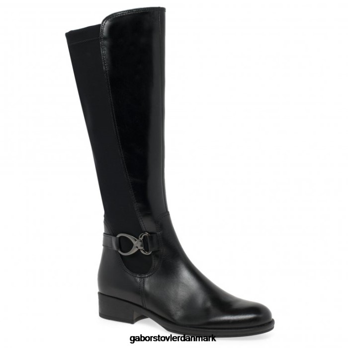 Gabor Kvinder abia knæhøje støvler 4T2H6272 fodtøj sort læder