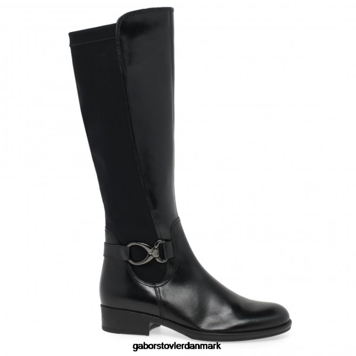 Gabor Kvinder abia knæhøje støvler 4T2H6272 fodtøj sort læder
