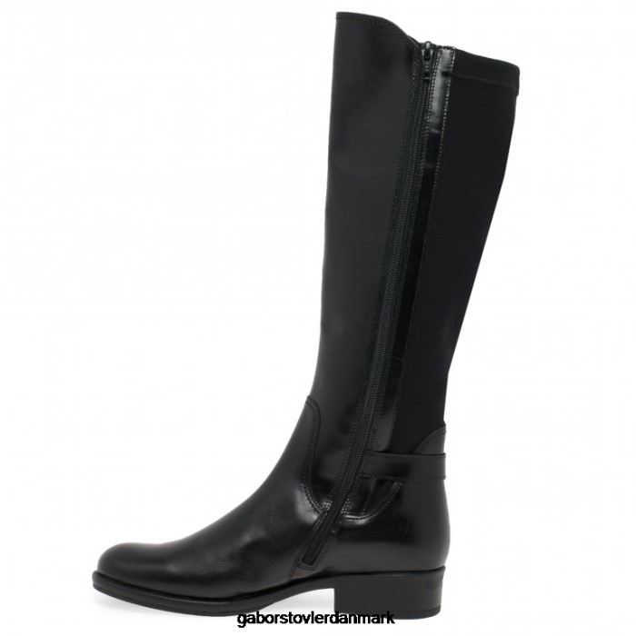 Gabor Kvinder abia knæhøje støvler 4T2H6272 fodtøj sort læder