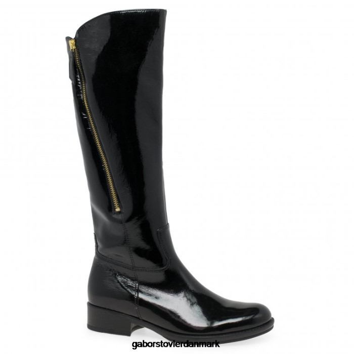 Gabor Kvinder adelina knæhøje støvler 4T2H6281 fodtøj sort patent