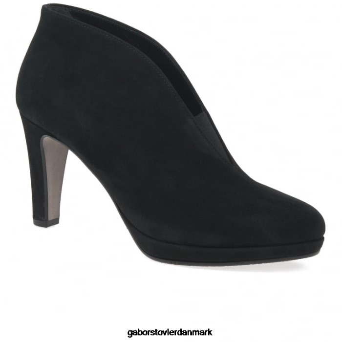 Gabor Kvinder amien moderne slip-on ankelstøvler 4T2H6218 fodtøj sort ruskind