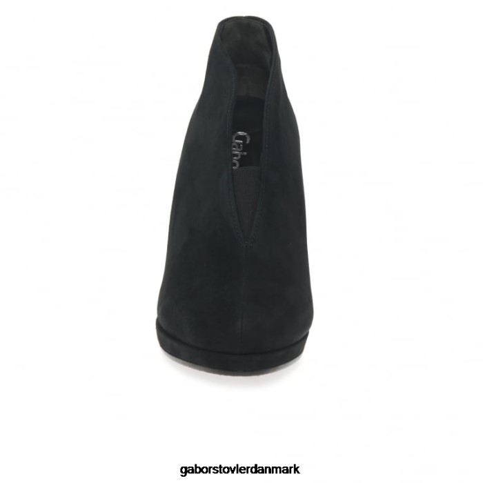 Gabor Kvinder amien moderne slip-on ankelstøvler 4T2H6218 fodtøj sort ruskind