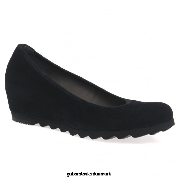 Gabor Kvinder anmod om moderne kilebanesko 4T2H661 fodtøj sort ruskind