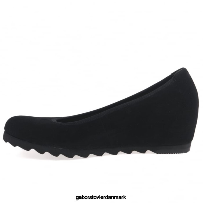 Gabor Kvinder anmod om moderne kilebanesko 4T2H661 fodtøj sort ruskind