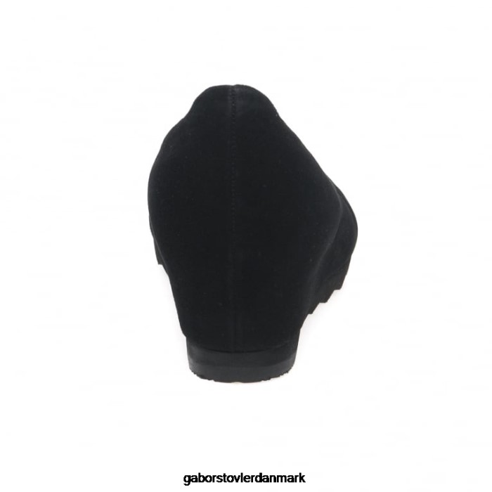 Gabor Kvinder anmod om moderne kilebanesko 4T2H661 fodtøj sort ruskind