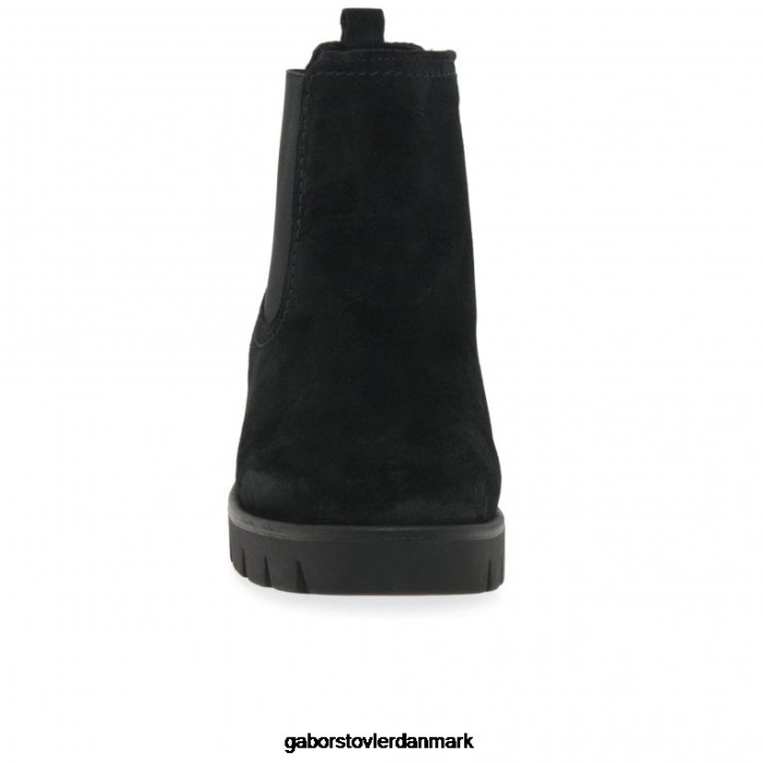 Gabor Kvinder bodo ruskind chelsea støvler 4T2H6219 fodtøj sort ruskind