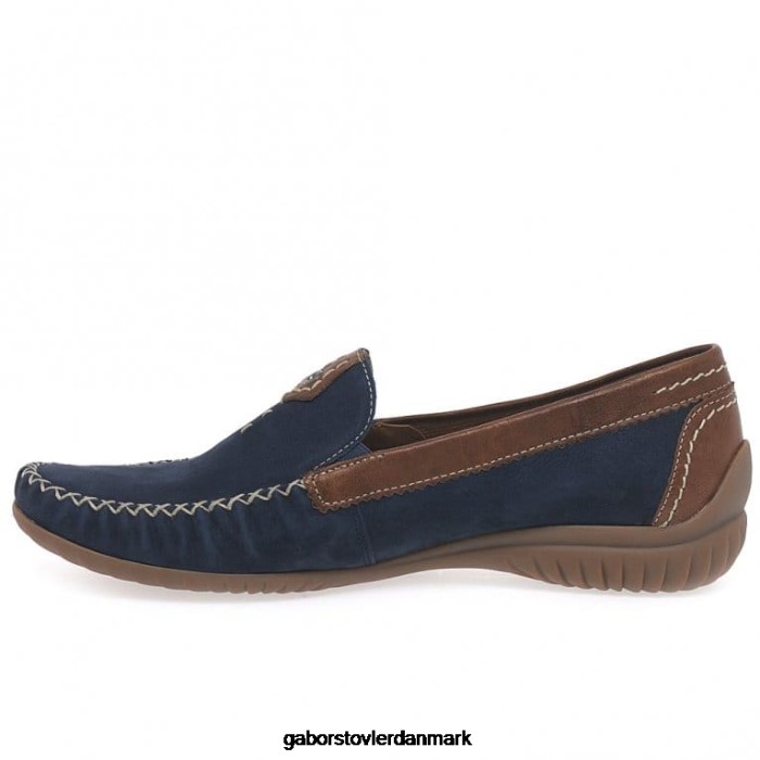 Gabor Kvinder californiske sporty mokkasiner 4T2H6319 fodtøj marineblå nubuck/tan