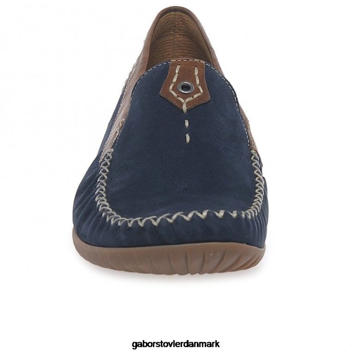 Gabor Kvinder californiske sporty mokkasiner 4T2H6319 fodtøj marineblå nubuck/tan