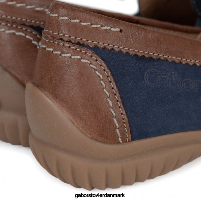 Gabor Kvinder californiske sporty mokkasiner 4T2H6319 fodtøj marineblå nubuck/tan