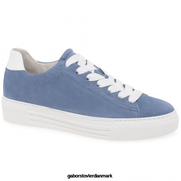 Gabor Kvinder camrose trænere 4T2H6137 fodtøj himmelsk ruskind/hvid