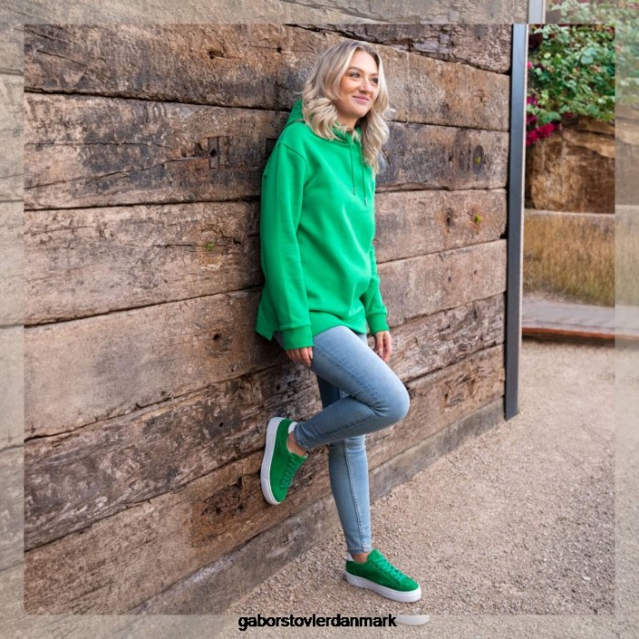 Gabor Kvinder camrose trænere 4T2H6138 fodtøj verde ruskind/hvid