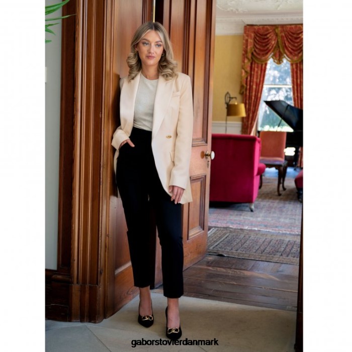 Gabor Kvinder daniel court sko 4T2H674 fodtøj sort ruskind