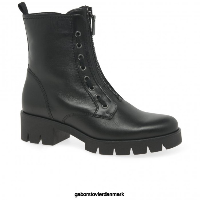 Gabor Kvinder drilleri ankelstøvler 4T2H6257 fodtøj sort læder