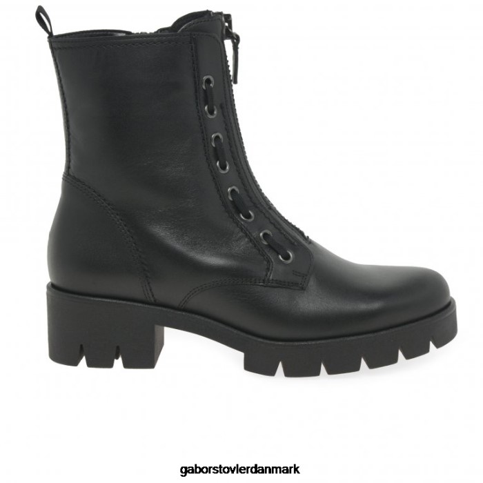 Gabor Kvinder drilleri ankelstøvler 4T2H6257 fodtøj sort læder