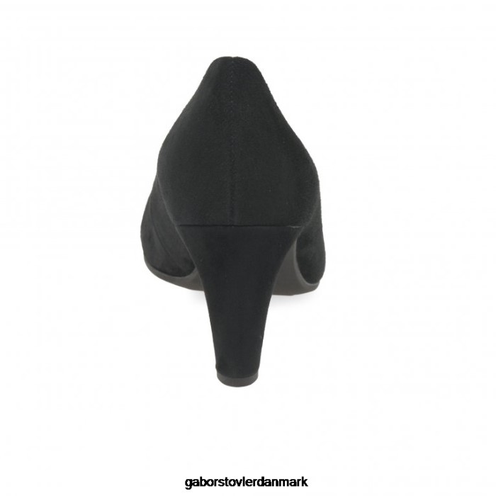 Gabor Kvinder edina court sko 4T2H638 fodtøj sort ruskind