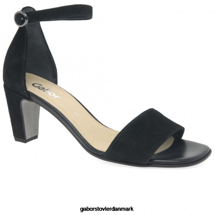 Gabor Kvinder enhjørning højhælede sandaler 4T2H6177 fodtøj sort ruskind