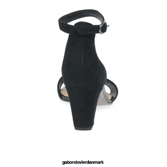 Gabor Kvinder enhjørning højhælede sandaler 4T2H6177 fodtøj sort ruskind