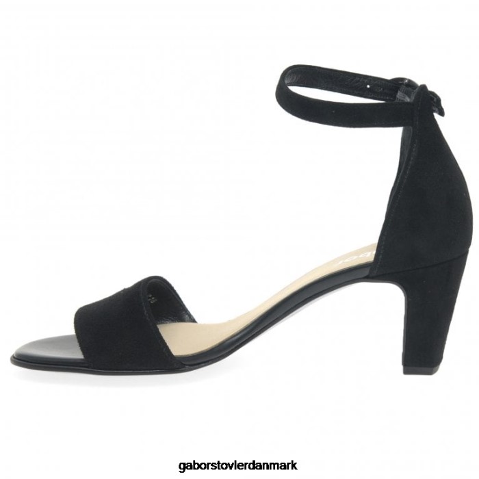 Gabor Kvinder enhjørning højhælede sandaler 4T2H6177 fodtøj sort ruskind