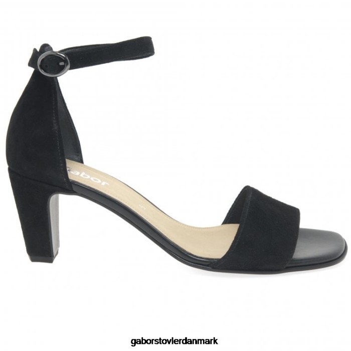 Gabor Kvinder enhjørning højhælede sandaler 4T2H6177 fodtøj sort ruskind