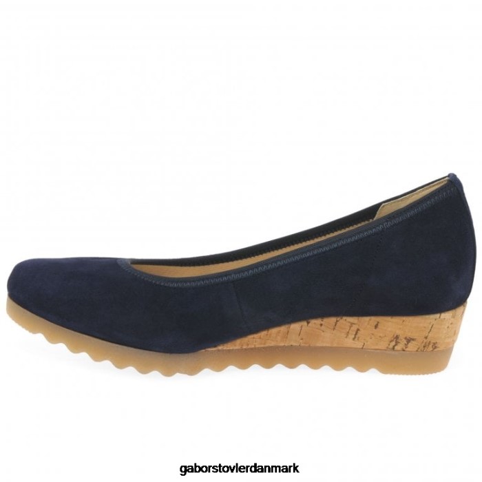 Gabor Kvinder epworth sko med lav kilehæl 4T2H632 fodtøj mørkeblå ruskind