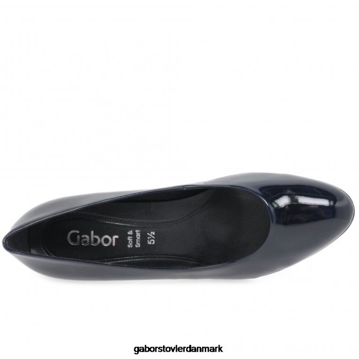 Gabor Kvinder flotte højhælede banesko 4T2H658 fodtøj marine patent hi tec