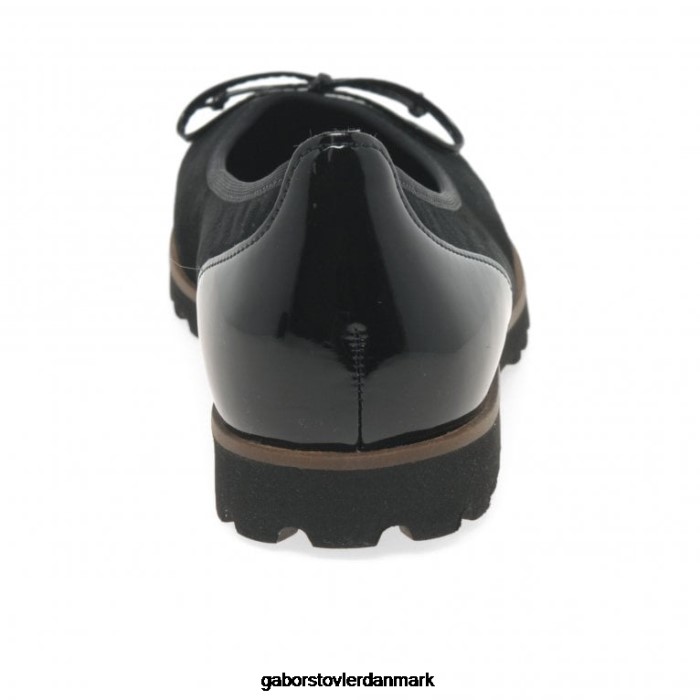 Gabor Kvinder fristende fritidssko 4T2H615 fodtøj sort ruskind/patent ss21