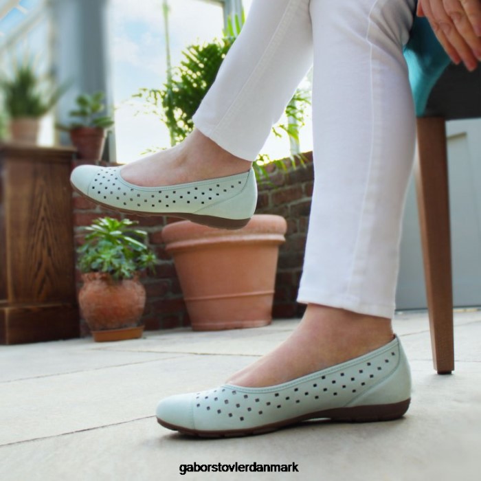 Gabor Kvinder fritidssko med flæseudstansede detaljer 4T2H6320 fodtøj mynte nubuck