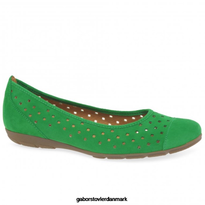 Gabor Kvinder fritidssko med flæseudstansede detaljer 4T2H64 fodtøj verde ruskind