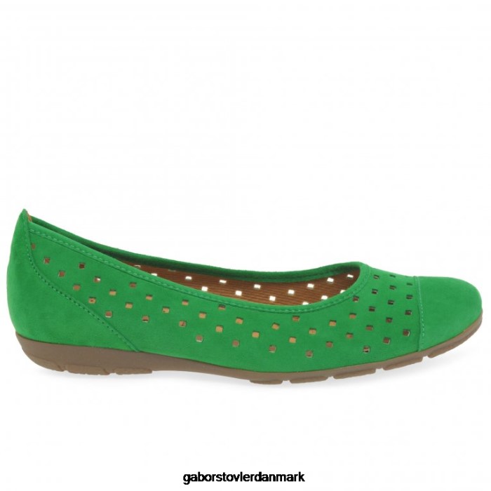 Gabor Kvinder fritidssko med flæseudstansede detaljer 4T2H64 fodtøj verde ruskind