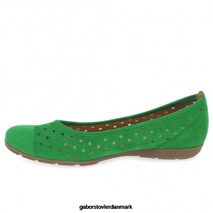 Gabor Kvinder fritidssko med flæseudstansede detaljer 4T2H64 fodtøj verde ruskind