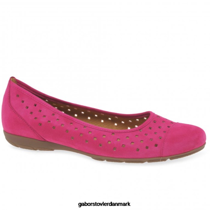 Gabor Kvinder fritidssko med flæseudstansede detaljer 4T2H65 fodtøj pink ruskind
