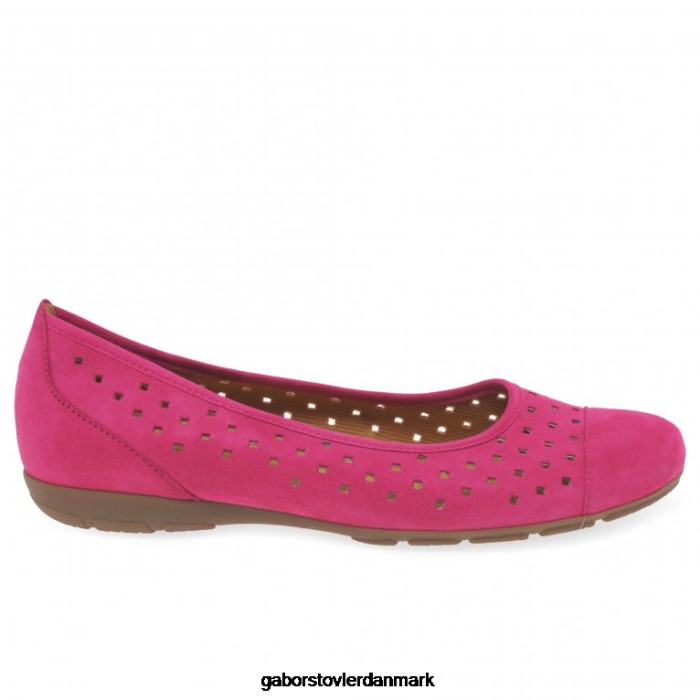 Gabor Kvinder fritidssko med flæseudstansede detaljer 4T2H65 fodtøj pink ruskind