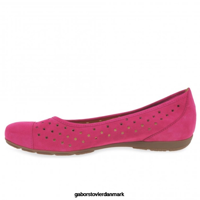 Gabor Kvinder fritidssko med flæseudstansede detaljer 4T2H65 fodtøj pink ruskind