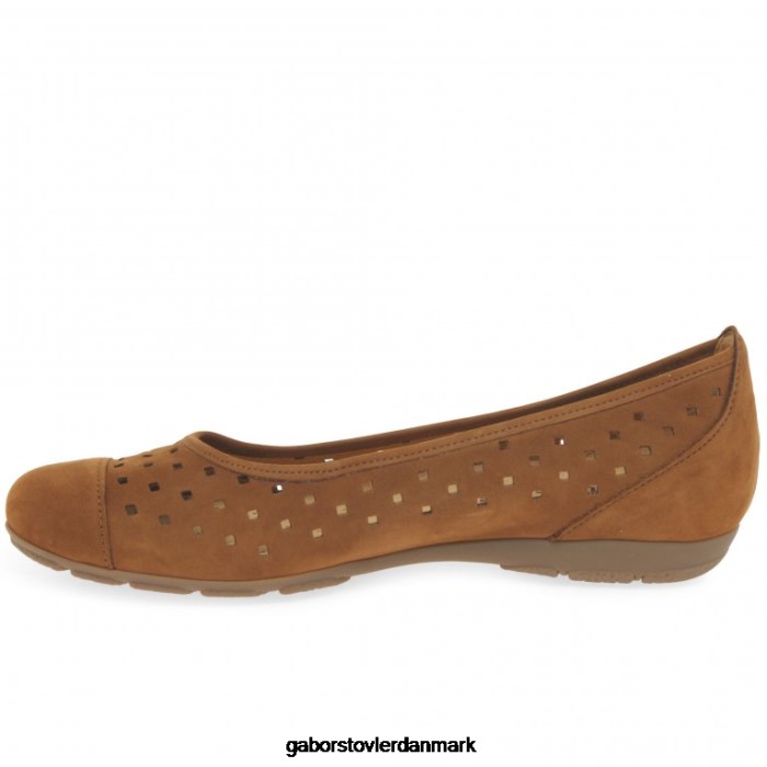 Gabor Kvinder fritidssko med flæseudstansede detaljer 4T2H678 fodtøj brandy nubuck
