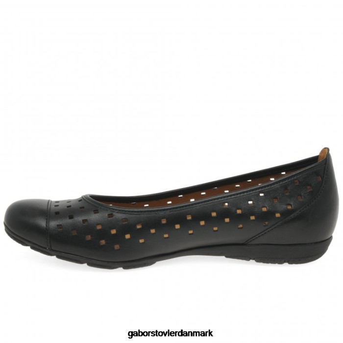 Gabor Kvinder fritidssko med flæseudstansede detaljer 4T2H680 fodtøj sort