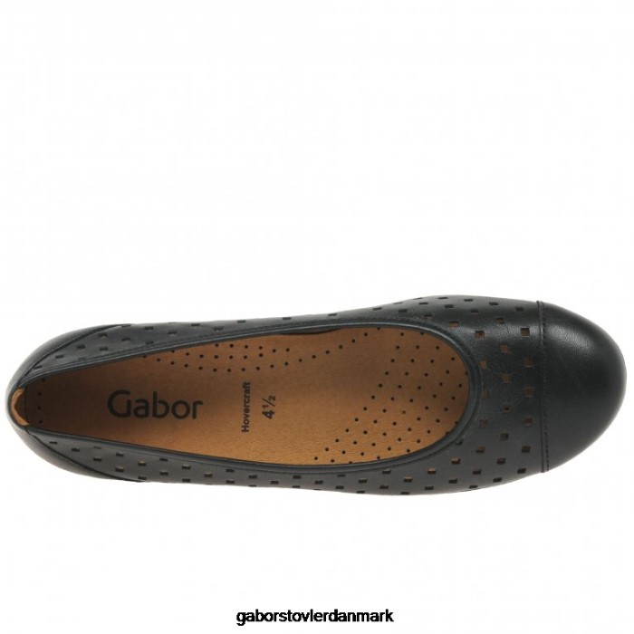 Gabor Kvinder fritidssko med flæseudstansede detaljer 4T2H680 fodtøj sort