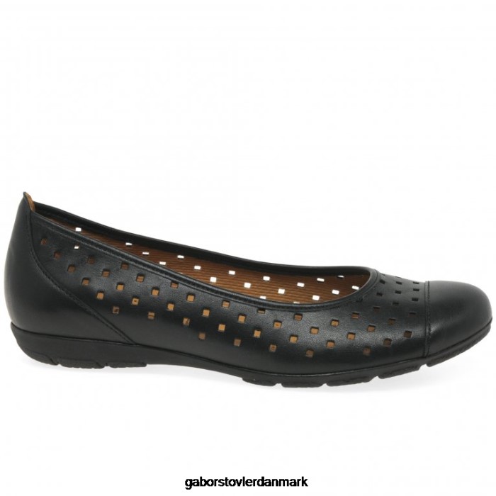 Gabor Kvinder fritidssko med flæseudstansede detaljer 4T2H680 fodtøj sort