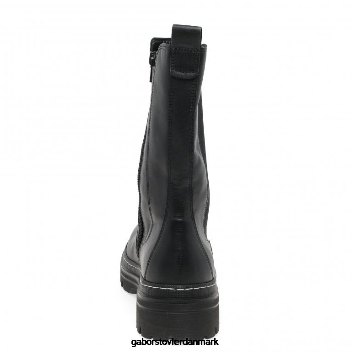 Gabor Kvinder gaby kalvlange støvler 4T2H6259 fodtøj sort/hvid søm