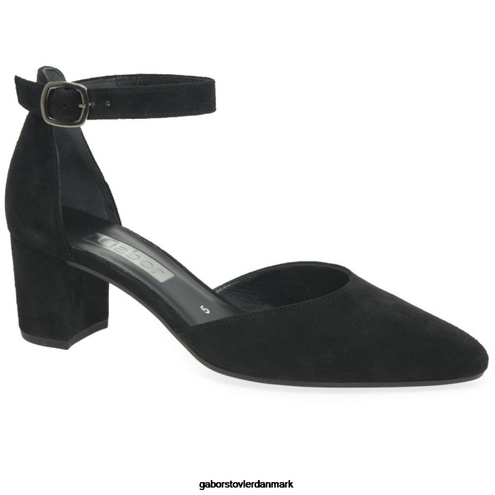 Gabor Kvinder galla sko til åben bane 4T2H639 fodtøj sort ruskind