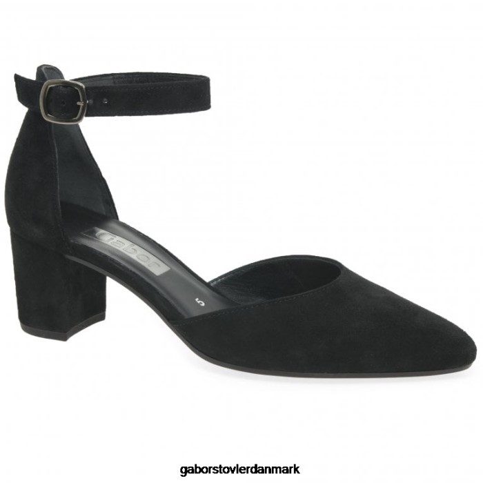 Gabor Kvinder galla sko til åben bane 4T2H639 fodtøj sort ruskind