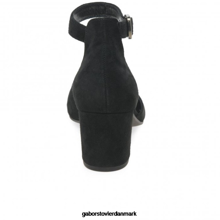 Gabor Kvinder galla sko til åben bane 4T2H639 fodtøj sort ruskind