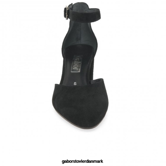 Gabor Kvinder galla sko til åben bane 4T2H639 fodtøj sort ruskind