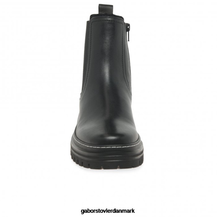 Gabor Kvinder gazania chelsea støvler 4T2H6236 fodtøj sort/hvid søm