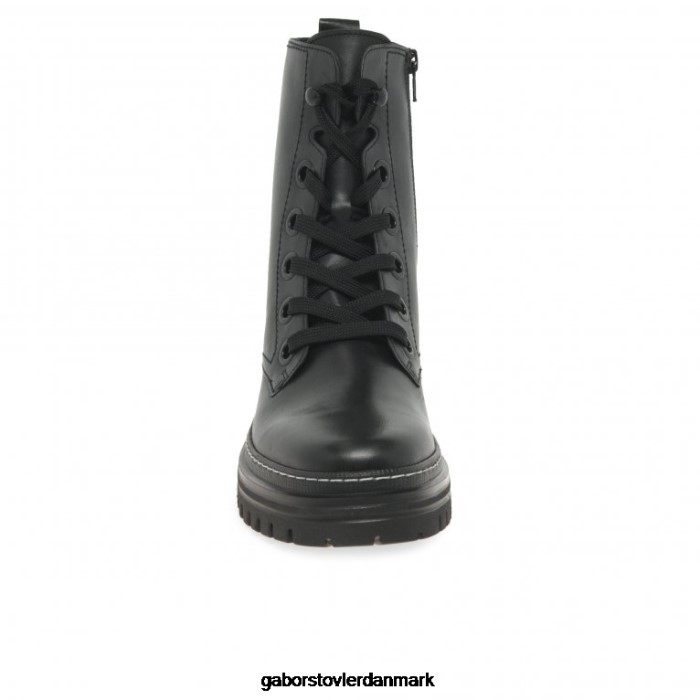 Gabor Kvinder genua militærstøvler 4T2H6232 fodtøj sort/hvid søm