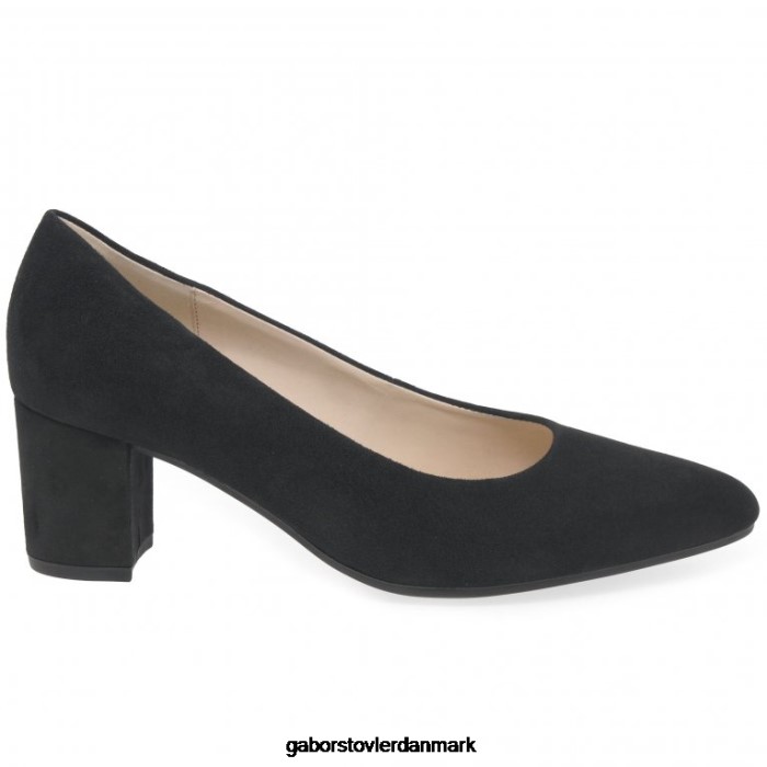 Gabor Kvinder kayo domstol sko 4T2H667 fodtøj sort ruskind