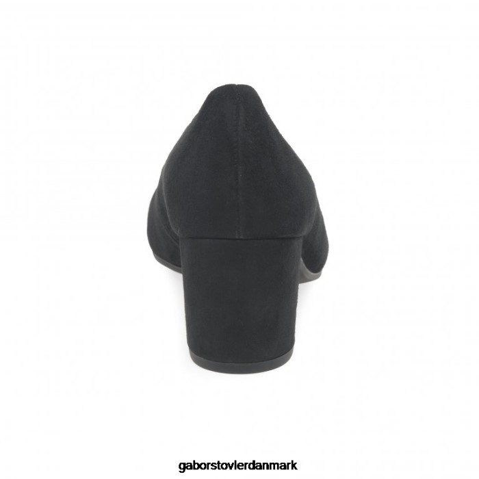 Gabor Kvinder kayo domstol sko 4T2H667 fodtøj sort ruskind