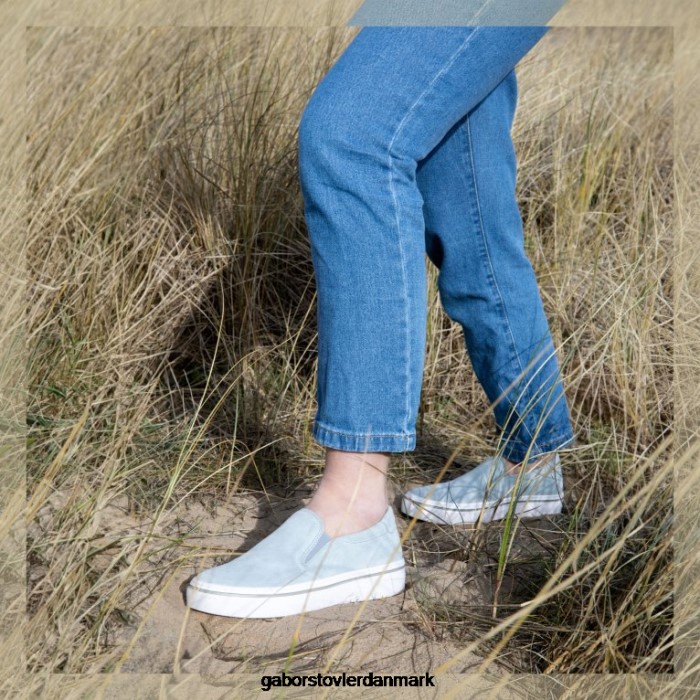 Gabor Kvinder kompas slip på fritidssko 4T2H6326 fodtøj himmel ruskind