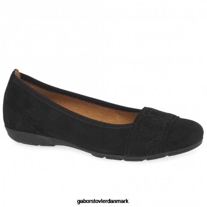 Gabor Kvinder lighedssko 4T2H618 fodtøj sort ruskind
