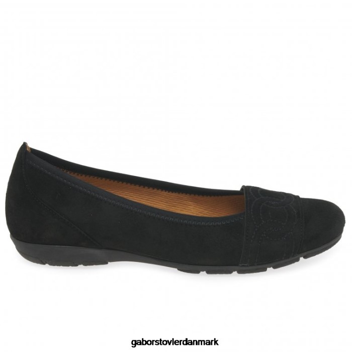 Gabor Kvinder lighedssko 4T2H618 fodtøj sort ruskind