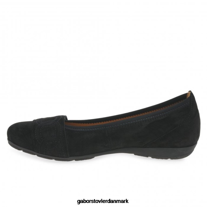 Gabor Kvinder lighedssko 4T2H618 fodtøj sort ruskind